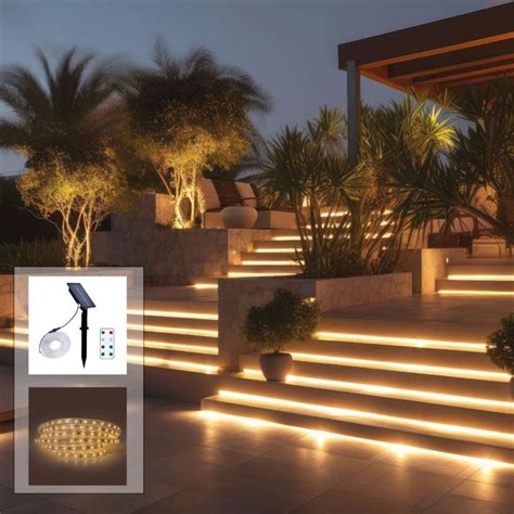 Ruban LED solaire extérieur avec télécommande 18W .